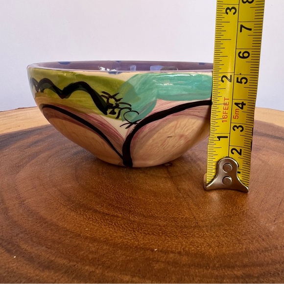 Kelly Jo Kuchar 4 PC Chip & Dip Set. Handpainted Handmade in Mexico. Signed. - Picture 14 of 16